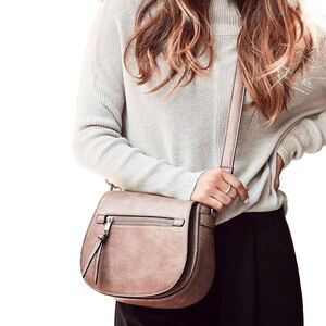 Jeane & jax vegan leather crossbody bag- Camille-🩶 ICE (grey)